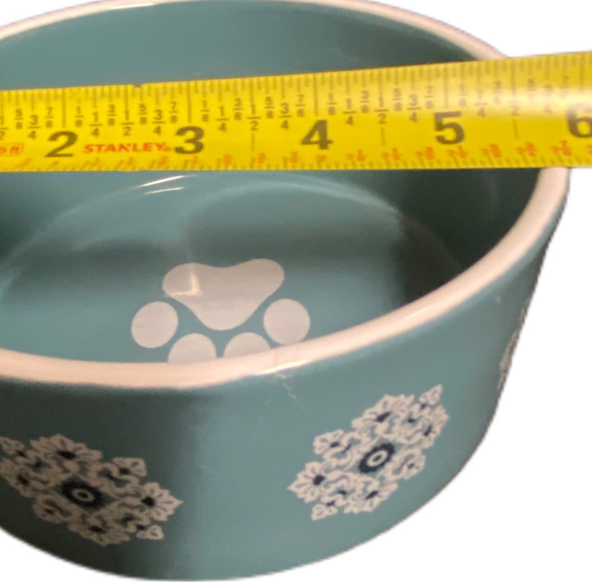 PetRageous Designs Pet Bowl Handcrafted Stoneware Cat Dog Food Water Dish Blue