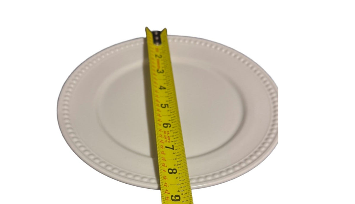 Set of 7 Better Homes & Gardens Sophia White Beaded Salad Dessert Plates 8.75”D
