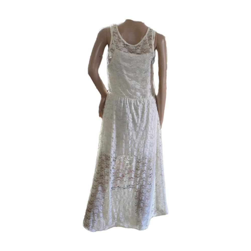 Forever 21 Ethereal Lace High-Low Dress Wedding Bridal Timeless Elegance Size L