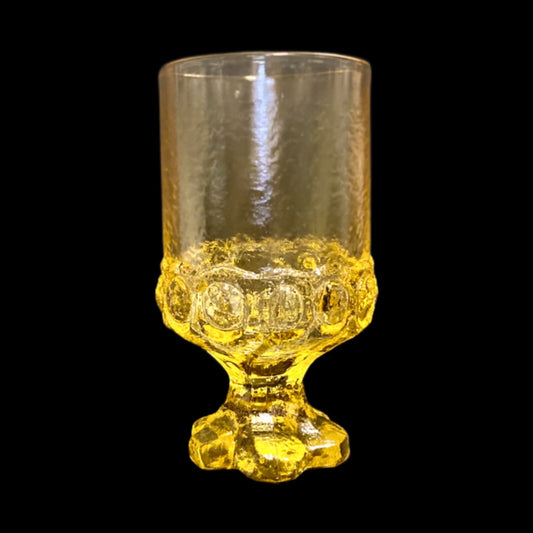 Tiffin Franciscan Madeira Footed Goblets, Set of 5 — Yellow Cornsilk (1970s, Vintage)