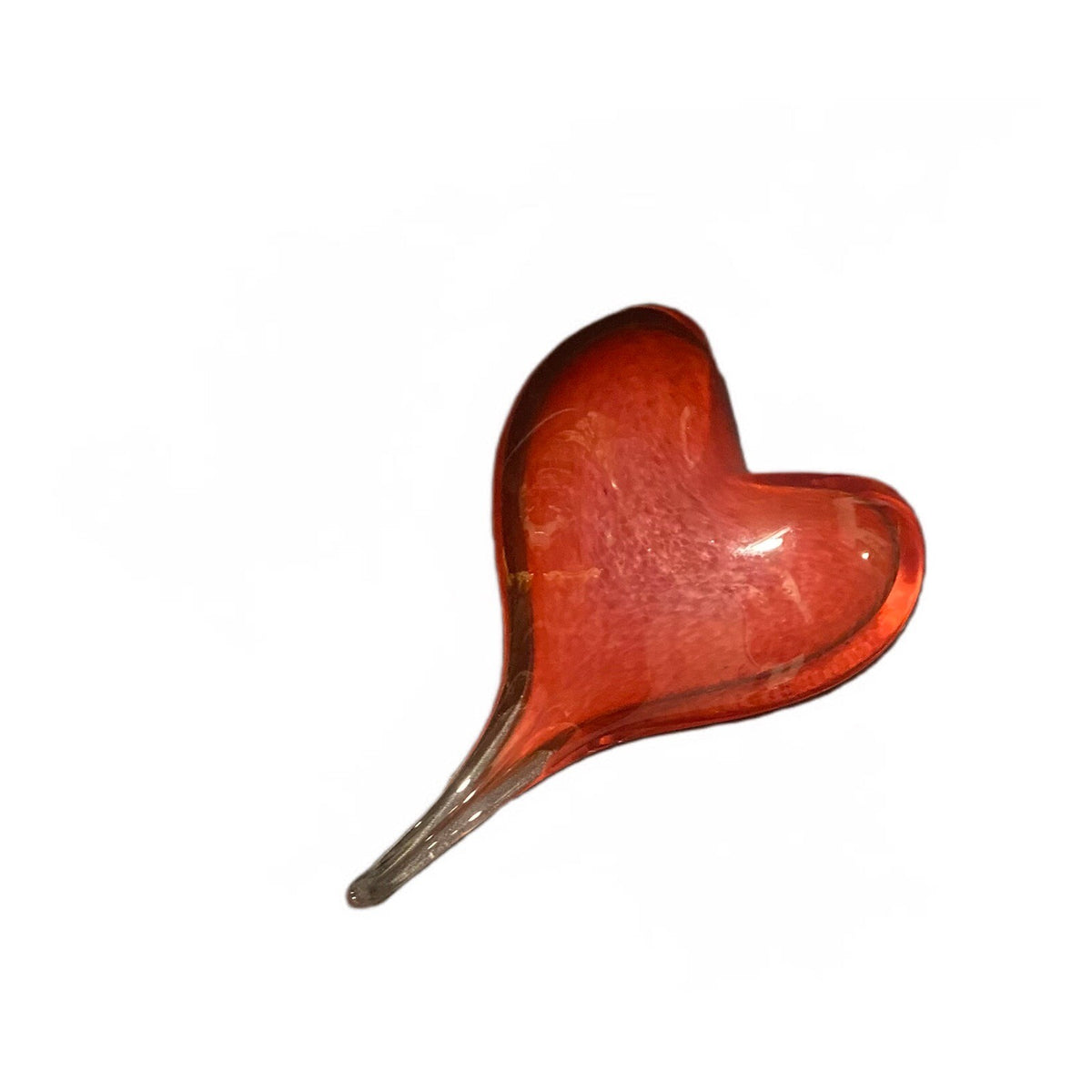 Red Heart Shaped Art Glass Hand Blown Home-Office-Tabletop Decor