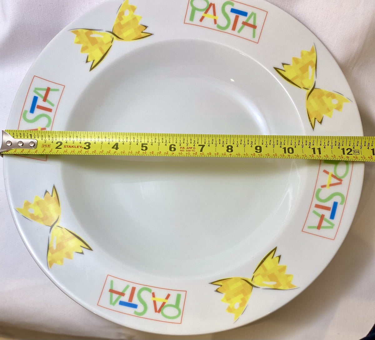 Studio Nova PASTA POWER Bowl Italy Pasta Salad Rim Soup Serving Dish 12.5 inch