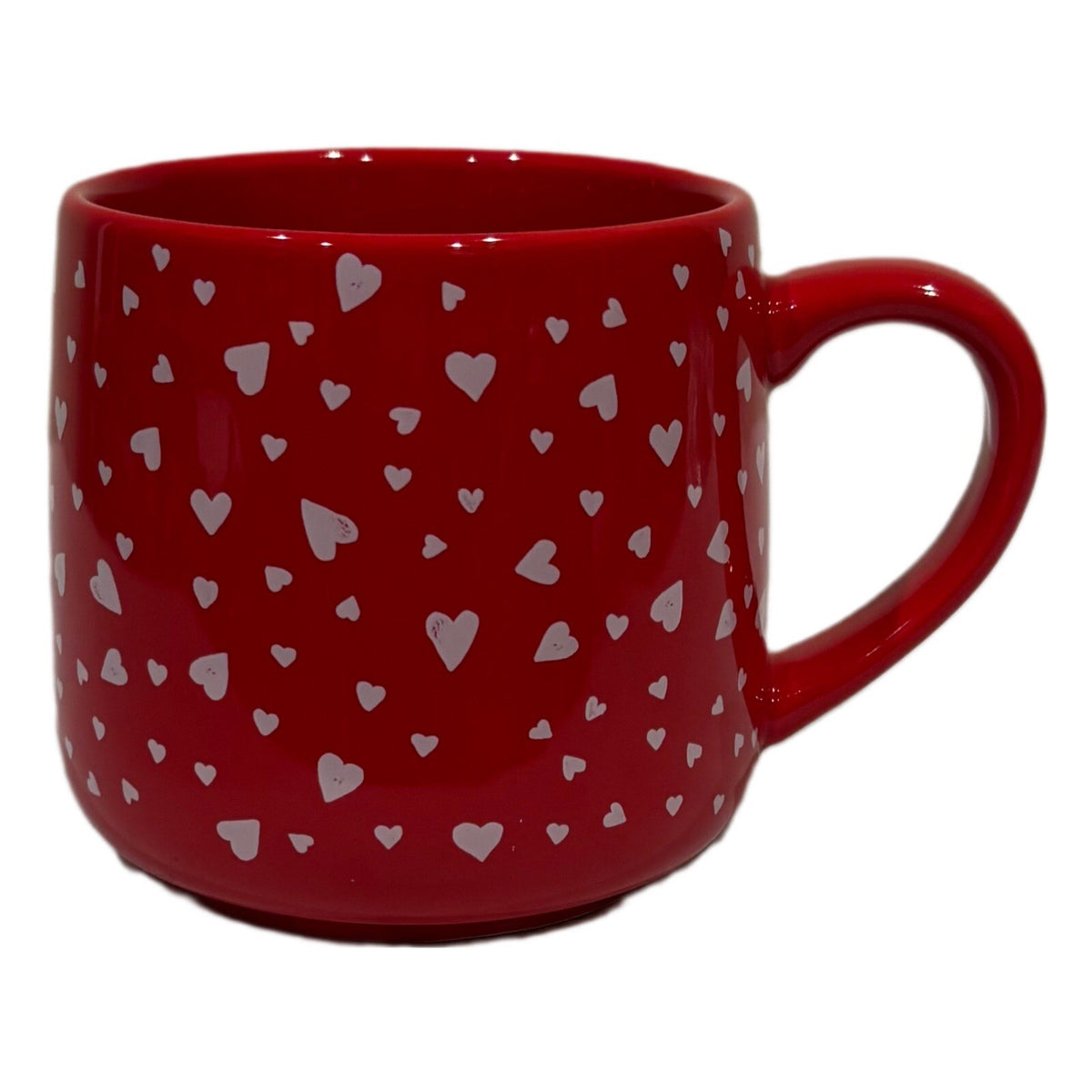THRESHOLD Red Mug White Hearts Valentines Day Stoneware Tea Coffee Cup Target