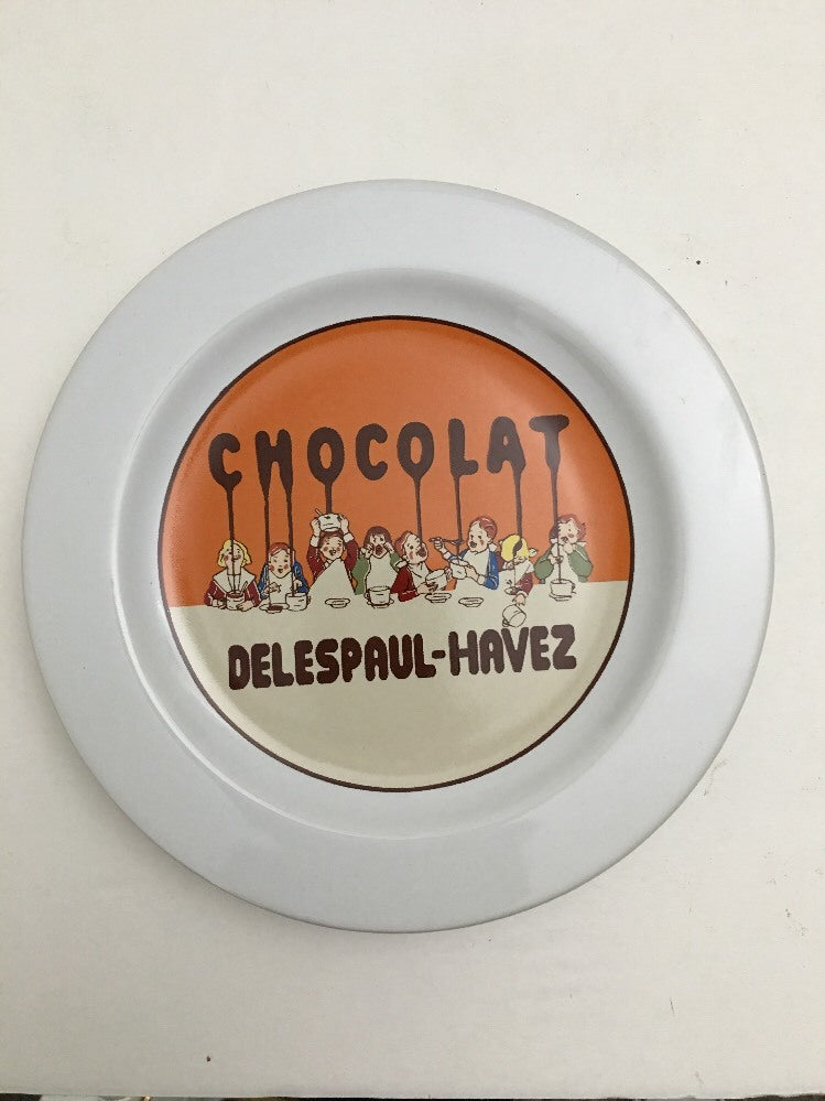 6-Pottery Barn CHOCOLATE Salad Plates Delespaul-Havez Ceramic Dessert Dish