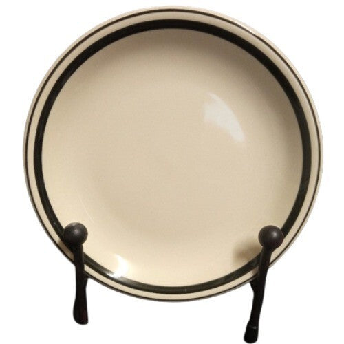 Gibson HOUSEWARES Bread and Butter Plate 6 5/8" D Black Stripe Band & Trim
