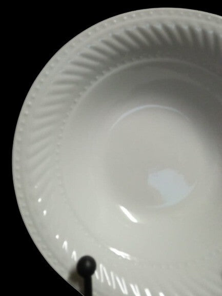 Gibson Designs IMPERIAL BRAID Serving Bowl 9" D White Dots Embossed Pasta Salad