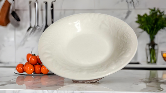 Gibson Designs Fruit Off Embossed Rim Soup Bowls Set of 6 White Ceramic 8”