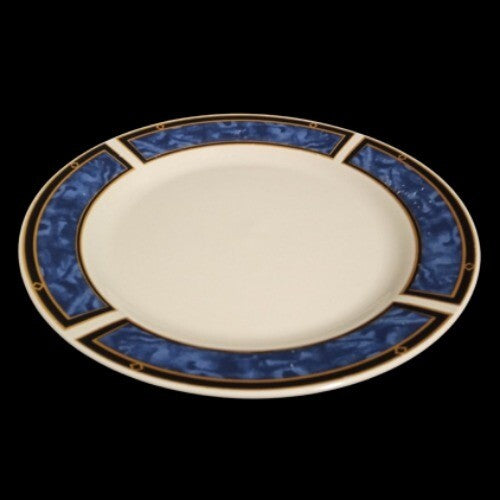 Vintage Gibson Designs ROYAL DUCHES BLUE 4-Dinner Plates 9 ¾”D Blue Marbled