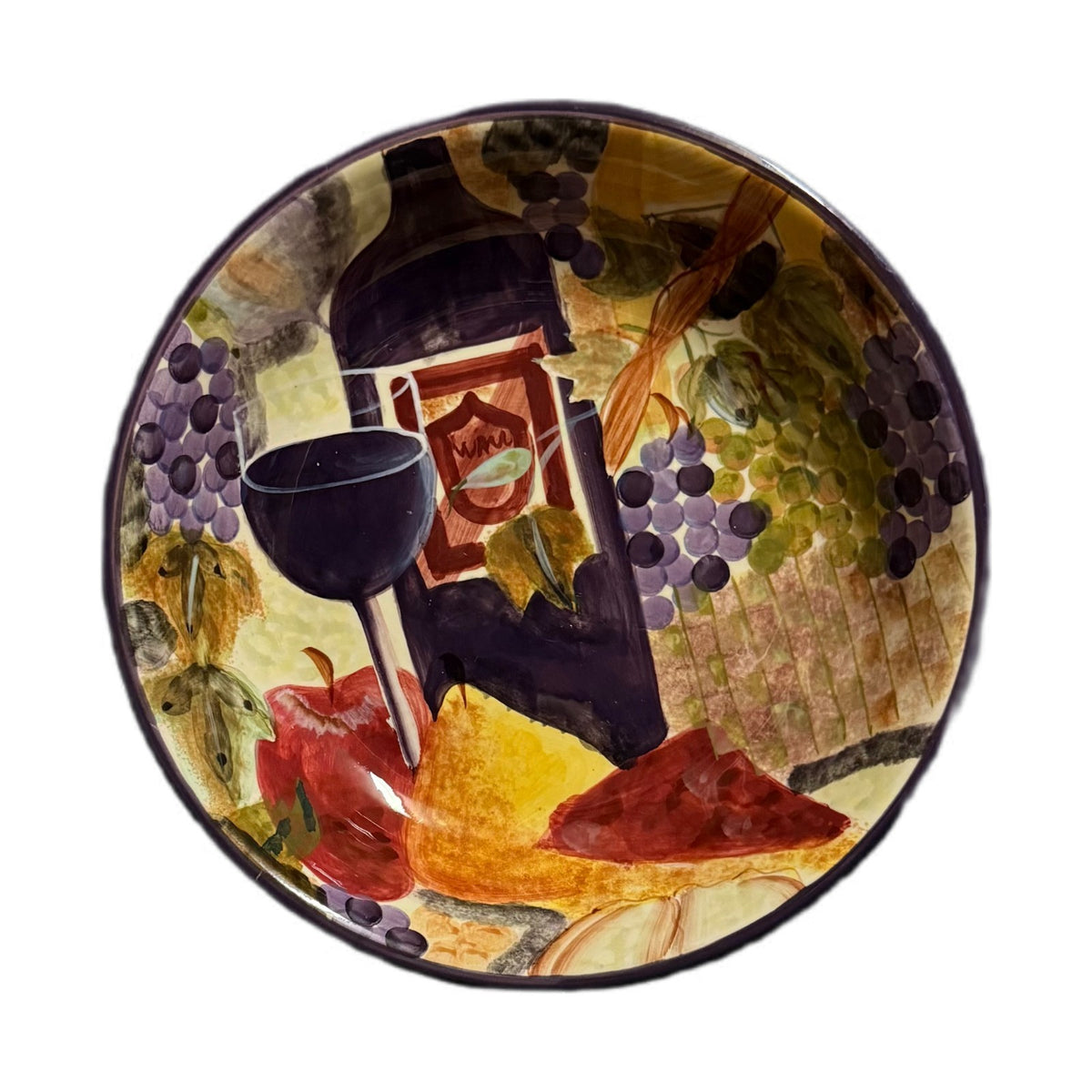 Certified International Wine Grapes Bowl Deborah Ellis Serving Pasta Dish