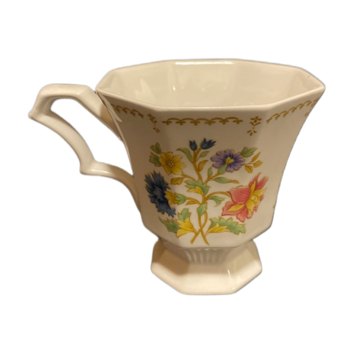 Nikko Classic Collection Cups & Saucers Set of 4 Octagonal Floral Japan Vintage