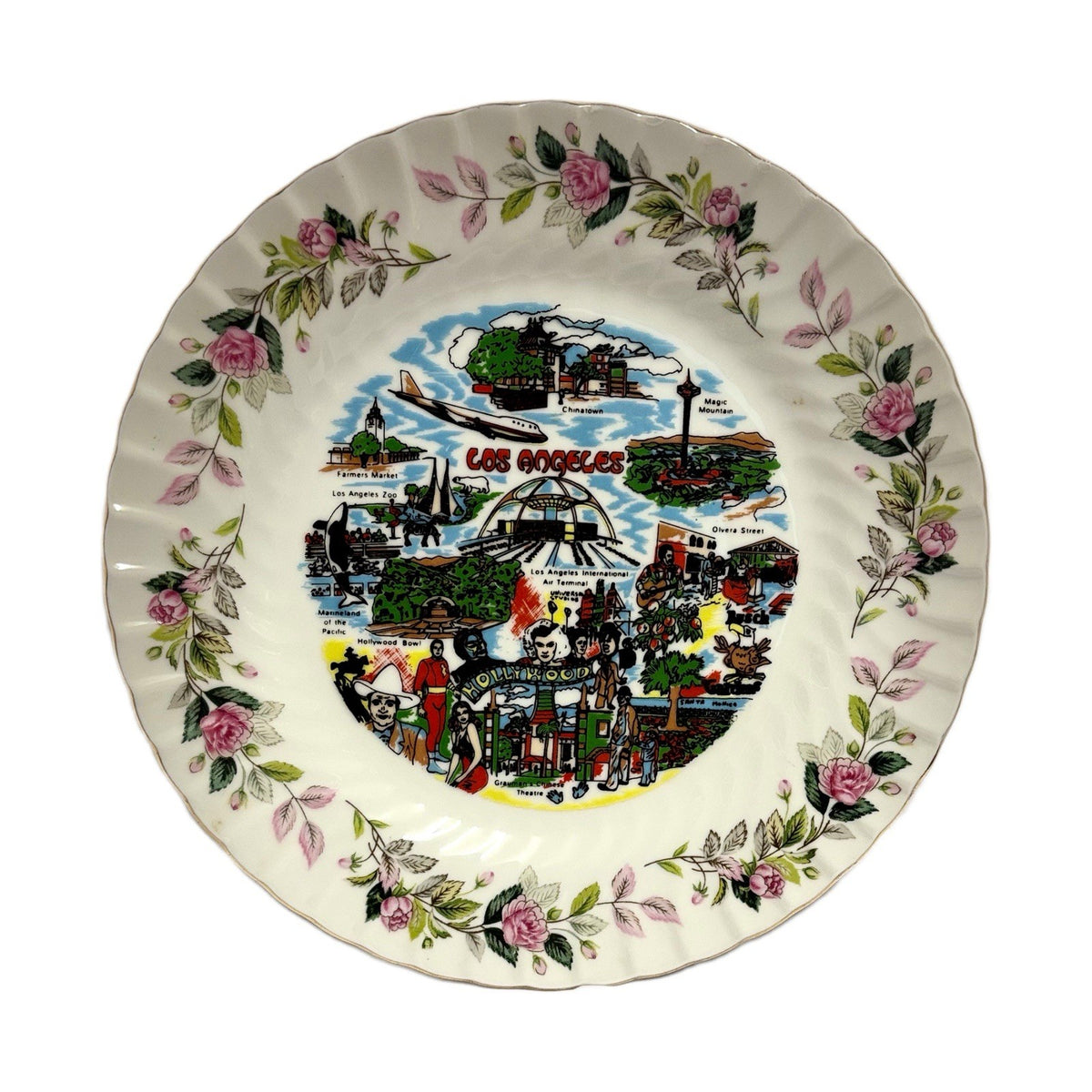 Vintage Los Angeles Plate California Souvenir  CREATIVE Fine China  2345 Japan
