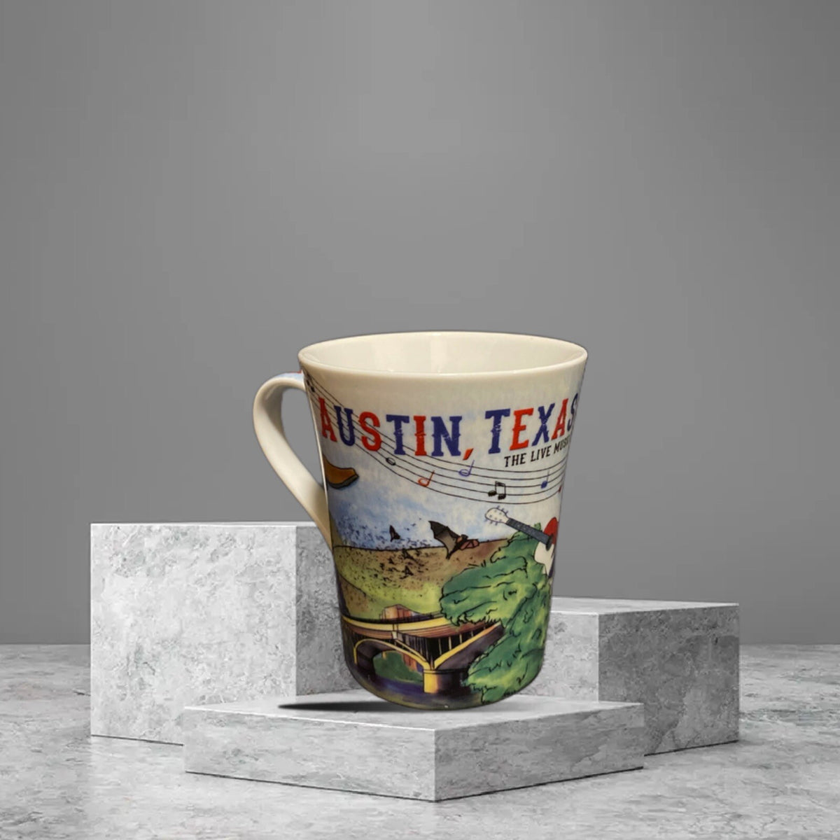 PCF Souvenir AUSTIN TEXAS The Postcard Factory Coffee Mug The Life Music Capital