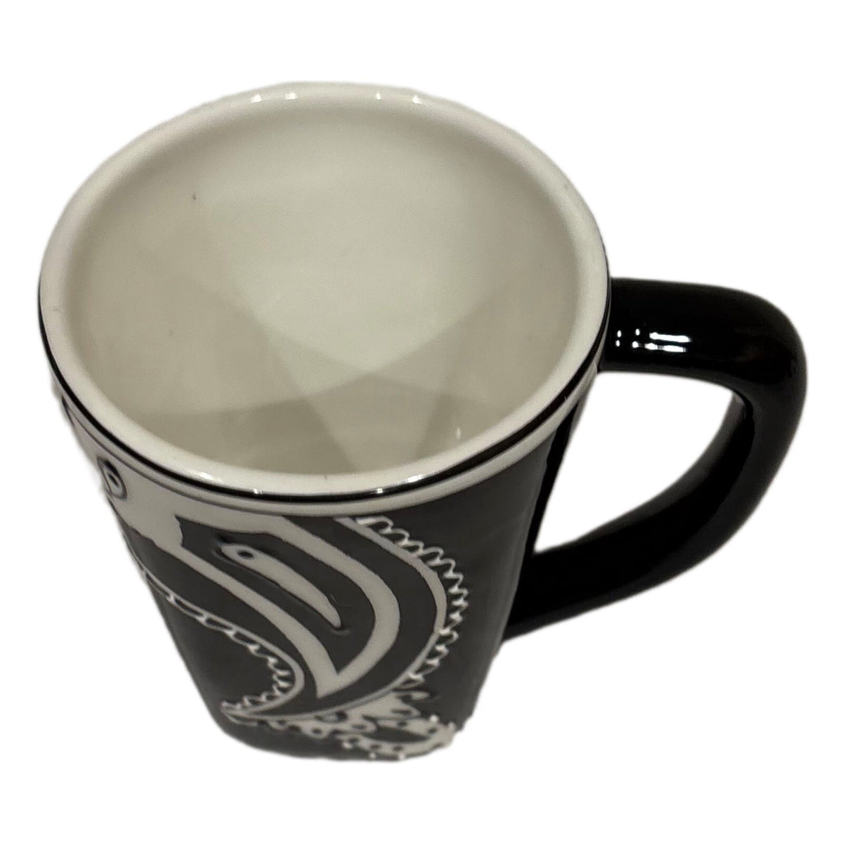 Rare ND 4-Salad Plates 3-Mugs Black White Hand-Painted Ceramic Dinnerware Set