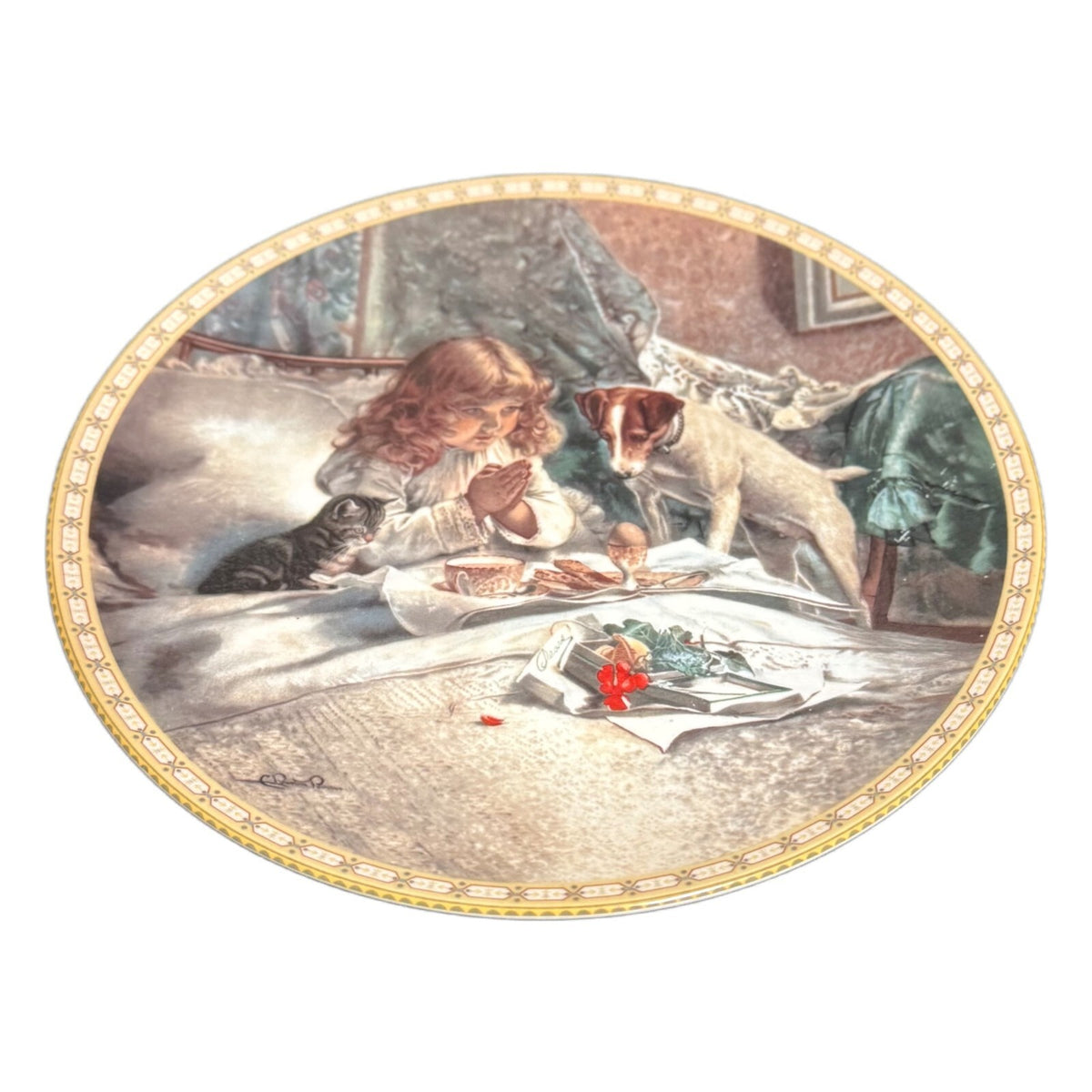 Royal Doulton BREAKFAST IN BED Plate Charles Burton Barber A Victorian Childhood