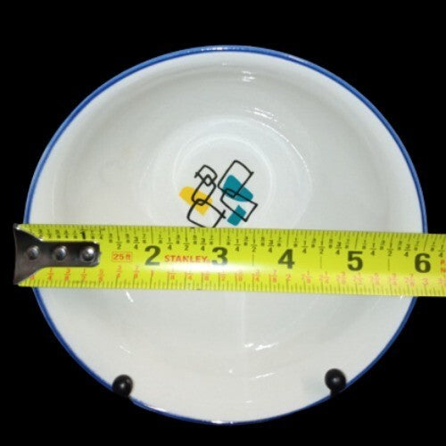 Gibson Housewares 3 Soup/Cereal Bowls 6"D Geometric Abstract Modern Design