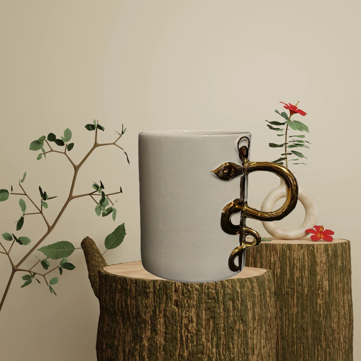 The Medicine Mug White Ceramic Coffee Tea Gold Handle Design Nurse Cup