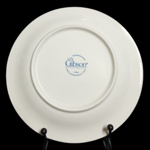 Gibson HOME VALLEY 2-Salad Plates 7 5/8” D Lilac Squares Flowers Dessert Dish
