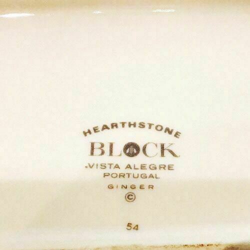 Block Hearthstone "GINGER" Vista Alegre Dinnerware Collection