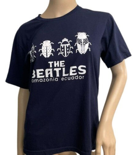 The Beatles T-Shirt By Amaya Blue white Crew Neck Short Sleeves