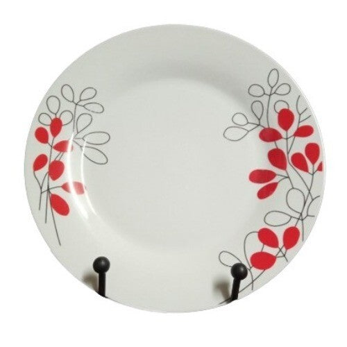 Gibson SCARLET LEAVES 4-Dinner Plates 10 ¾" Floral Ceramic