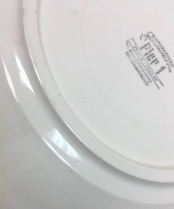 Vintage Pier 1 Italian Hand Painted Fruit Salad/Dessert Plates Set of 8