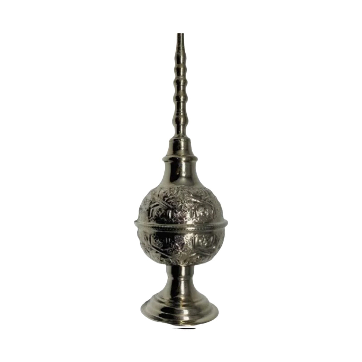 Moroccan Silver Rose Water Sprinkler – Hand Engraved Metal Perfume Bottle