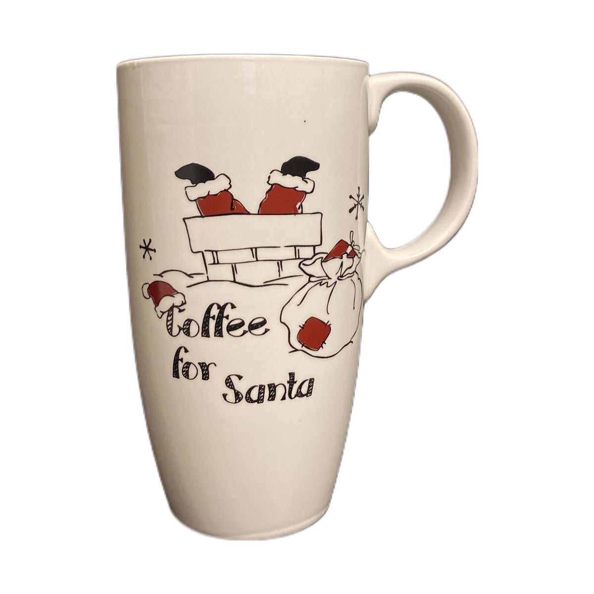 Christmas Latte Mug Holiday COFFEE FOR SANTA 16 Oz Coffee Tea Cup