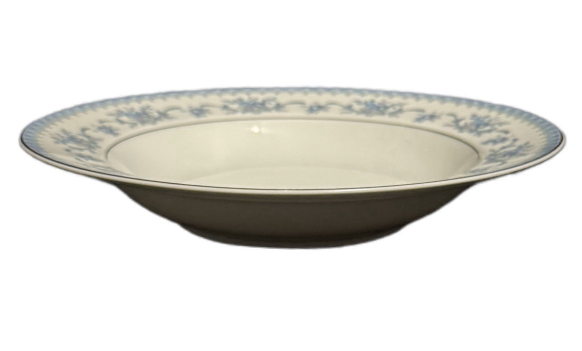 Sango Japan CAHILL 334 Diplomat Set of 2 Rim Soup Bowls Blue Floral Vintage