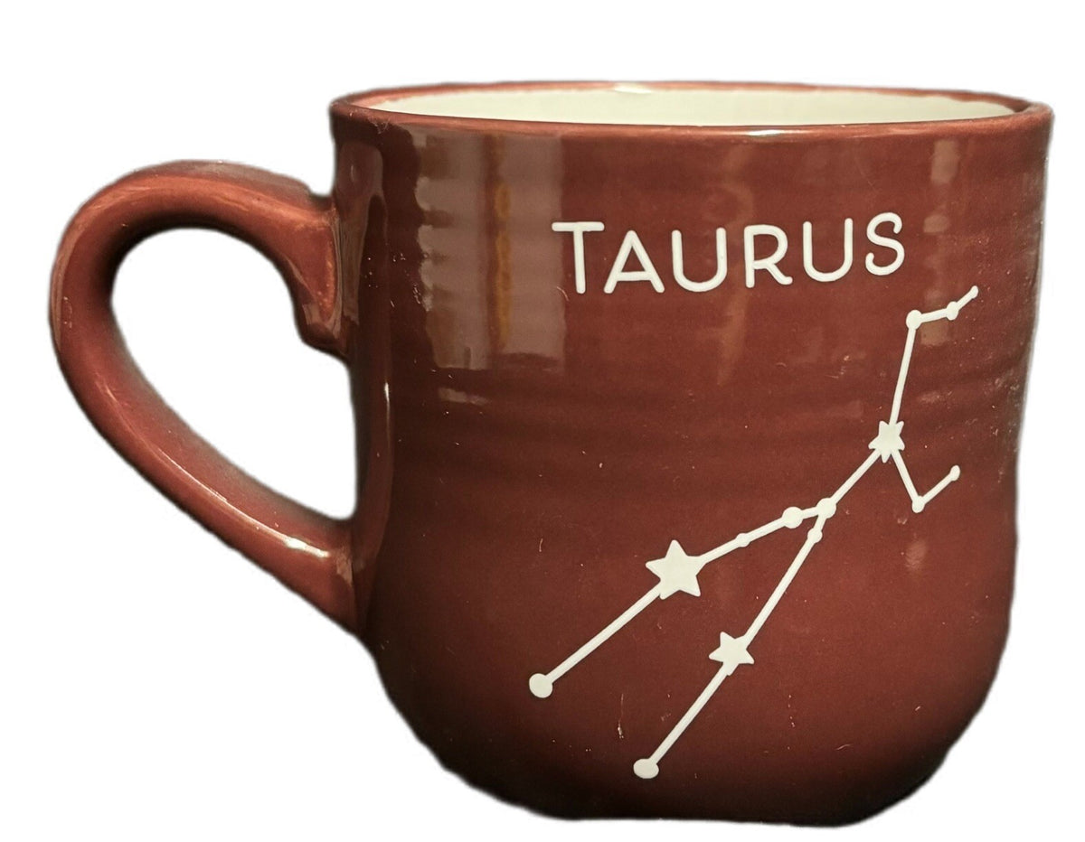 Zodiac Sign TAURUS Mug Bull Horoscope Symbol Coffee Tea Astrology Maroon Cup