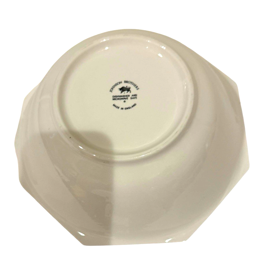 Johnson Brothers Heritage White 9” Serving Bowl Octagonal 3” Deep