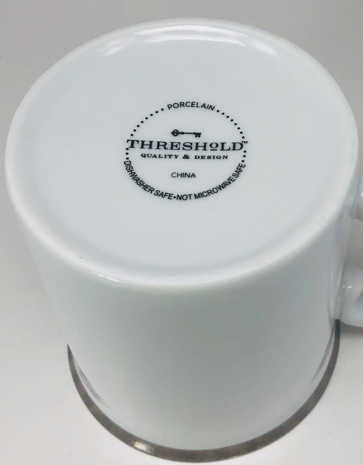 Threshold Holiday 2-Mugs White Porcelain Silver Snowflake Winter Tea Coffee Cup