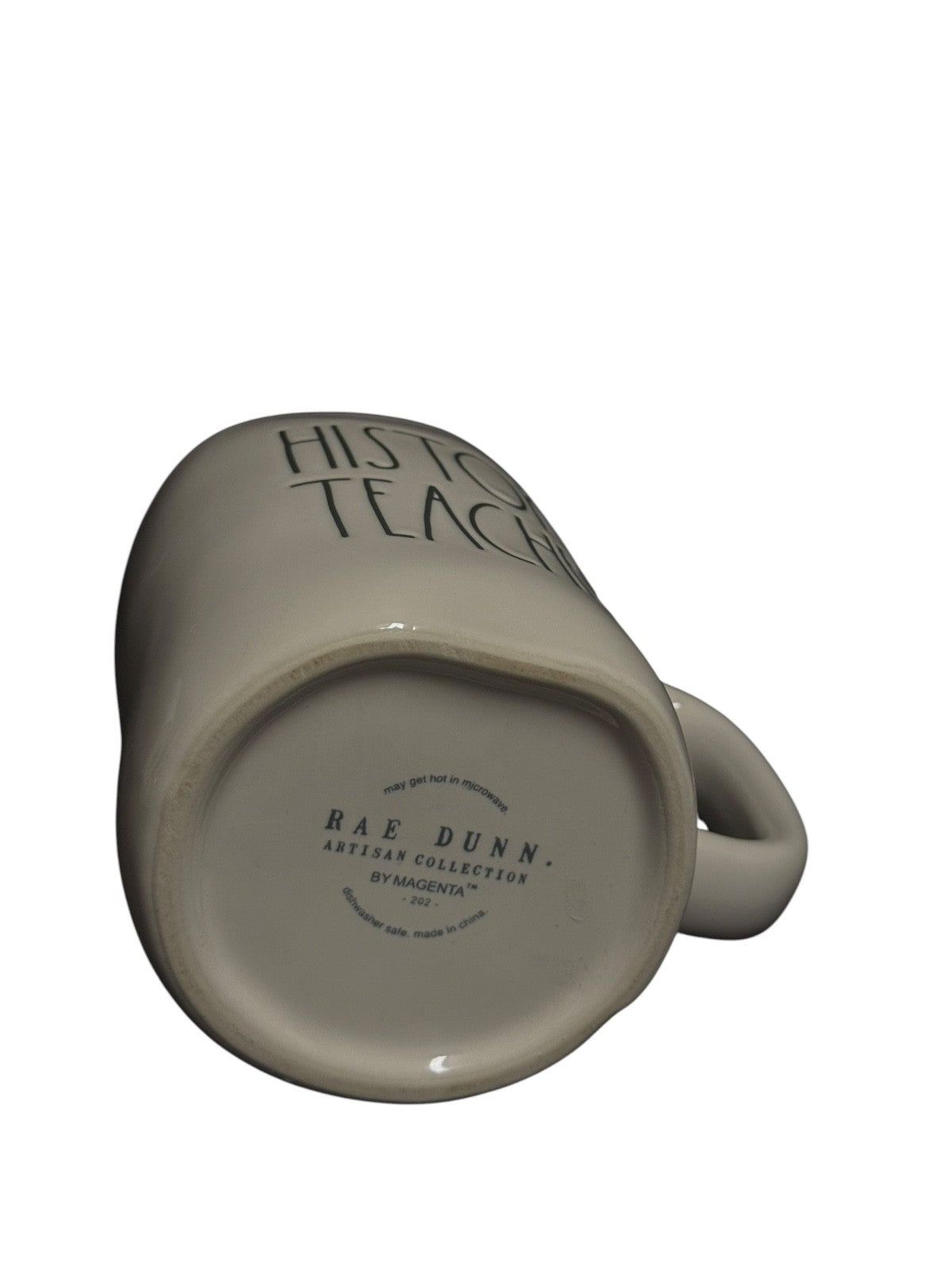 Rae Dunn HISTORY TEACHER Ceramic Coffee Mug White Black Lettering Teacher Gift
