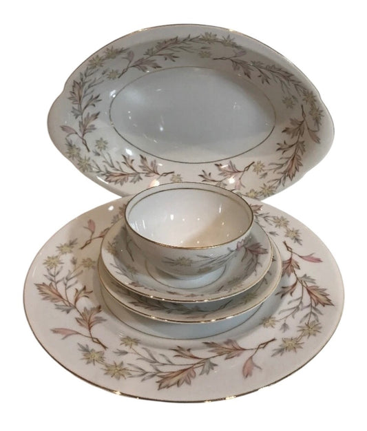 Harmony House Woodhue Fine China 16 Piece Set & 1 Oval Serving Bowl Japan