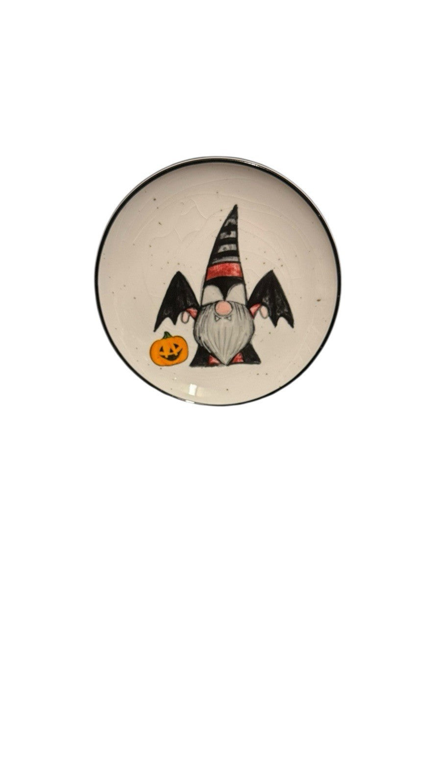 Cobwebs & Cauldrons Halloween Gnome Plates Set of 4 Appetizer Plates 5 7/8”D