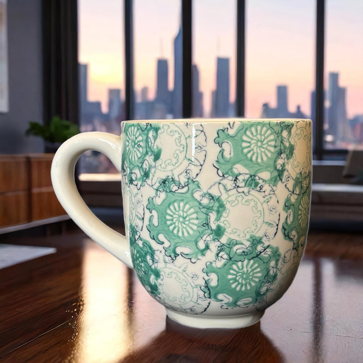THRESHOLD KEIRA Mug Blue Turquoise White Target Stoneware Coffee Tea Cup