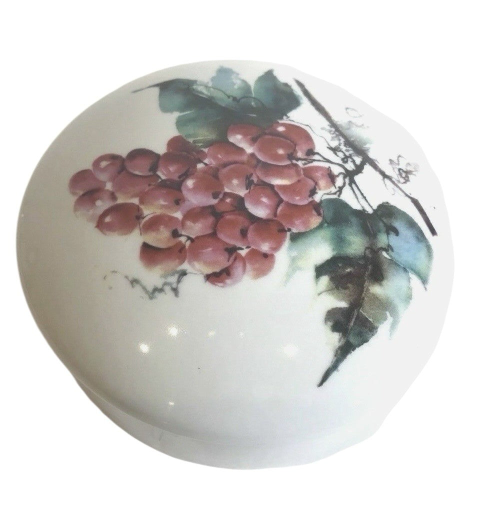 "GOURMET VILLAGE"  Wine Country Ceramic Brie Baker Cheese Dish with Lid 5" D
