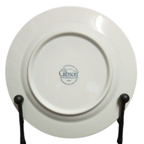 Gibson SABRINA 4-Salad Plates 7 ½” D Flowers Petals & Green Leaves Dessert Dish