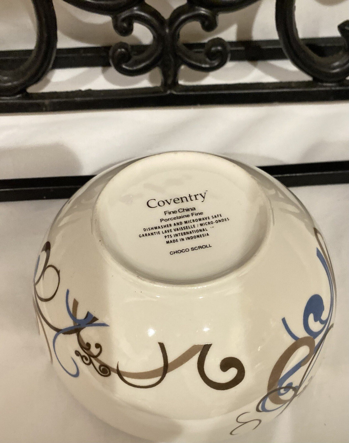Coventry CHOCO SCROLL 1-Soup Cereal Bowl Fine China Porcelain  (PTS) Int'l.