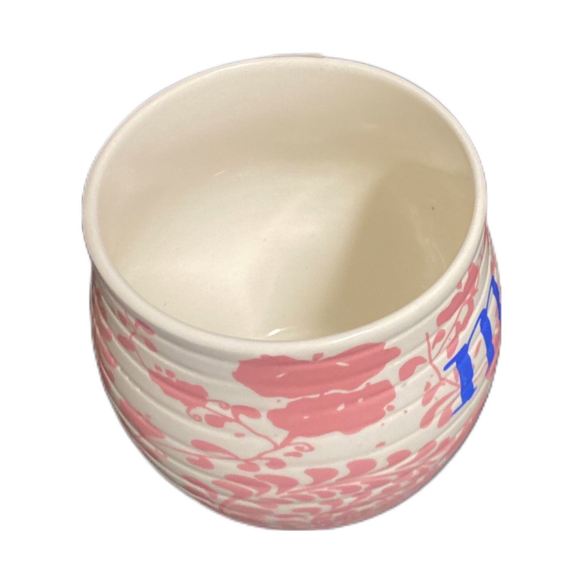 Letter Initial M Mug Pink White Monogram Coffee Tea Cup Unbranded Floral