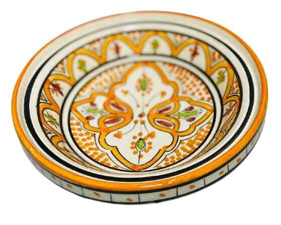 Moroccan Tajine Dome Lid Terracotta Orange Tagine Hand-Crafted & Painted 7 7/8”D