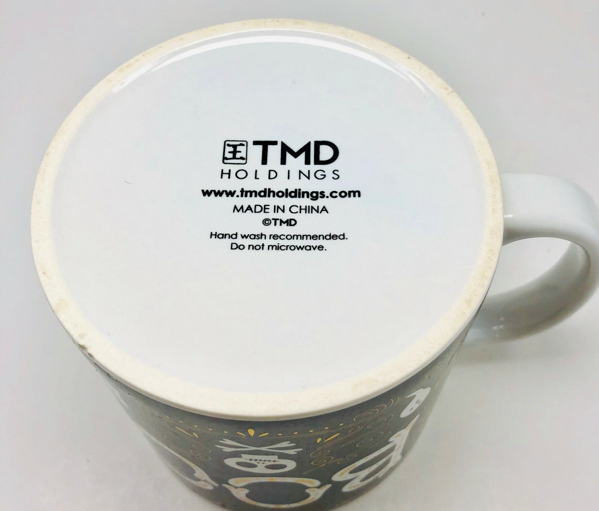 TMD Holdings Halloween Ceramic Coffee Mug Boo Black White Gold Skull Ghosts BOO