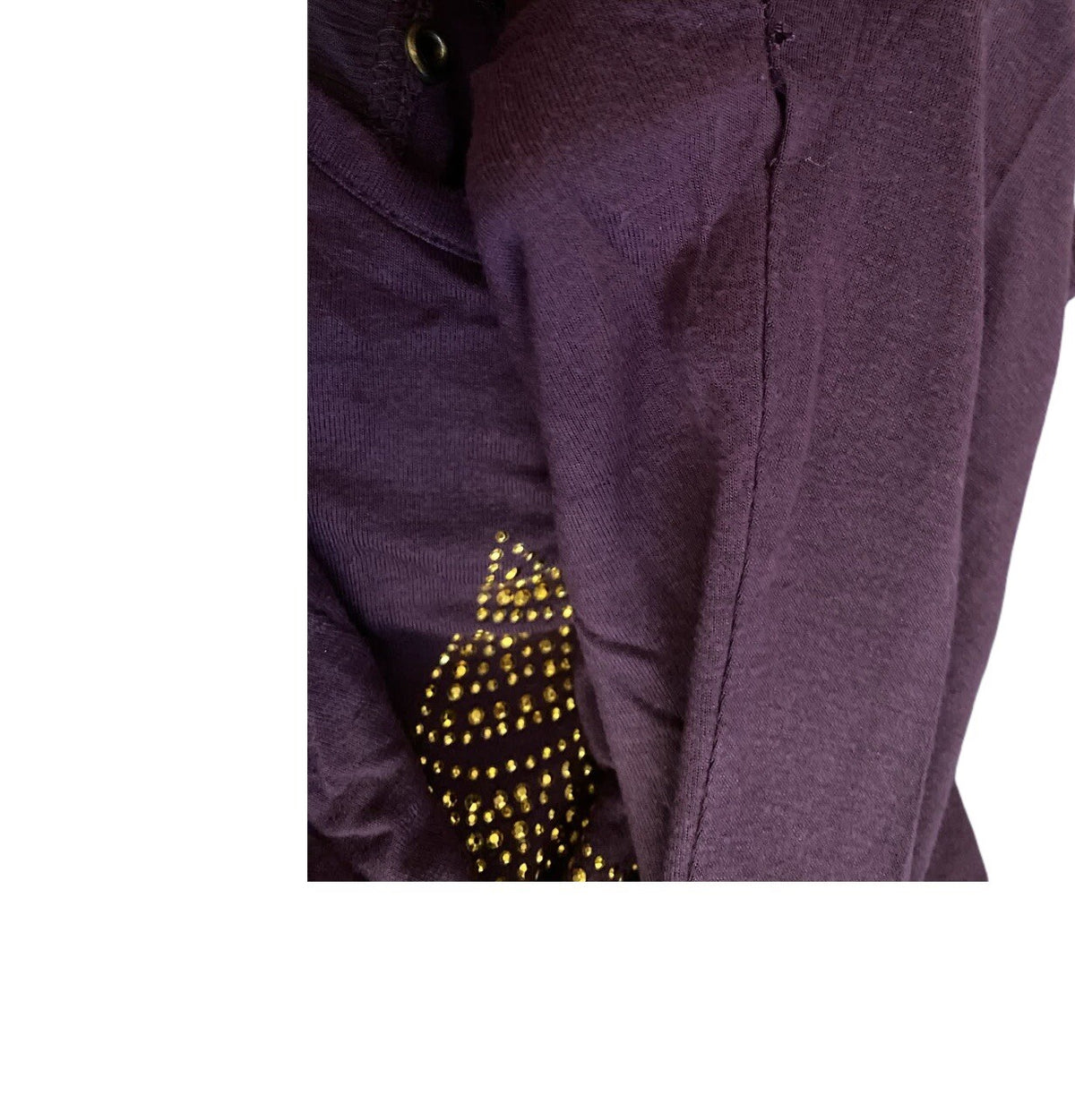 Disney Jennyfer Night Queen Purple T-Shirt Gold Embellished Cap Sleeve L