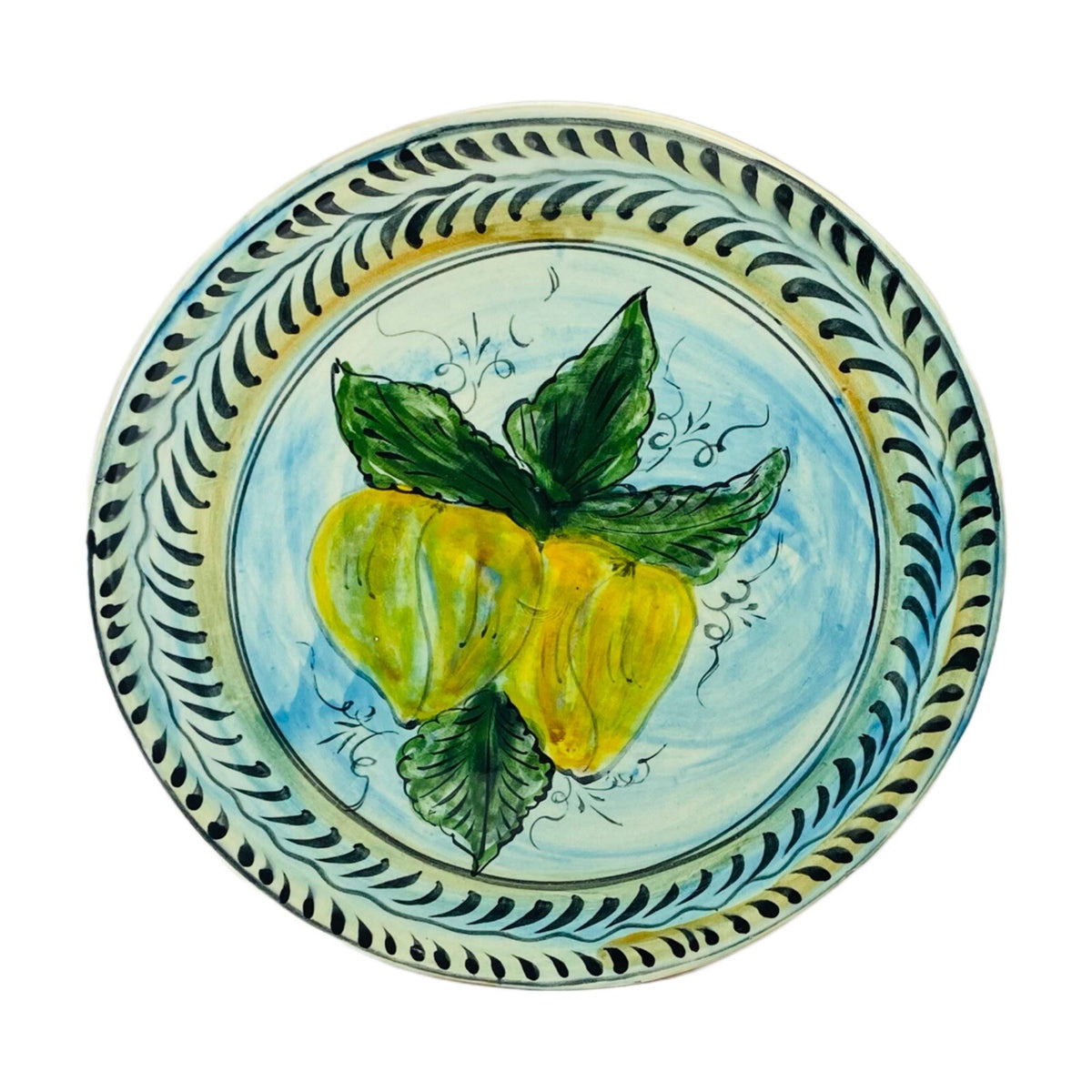 Hand Painted Mexican Art Pottery Wall Hanging Plate Lead Free Mexico
