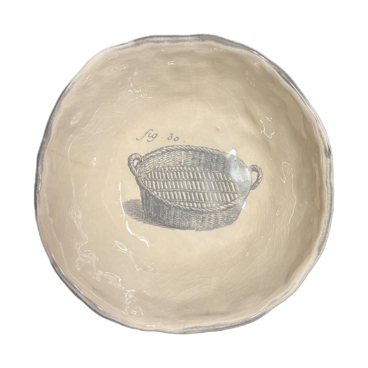 Anthropologie HRLM Bowl Farmhouse Gregg F Moore Earthenware Basket Fig 30