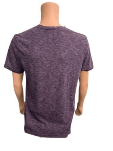 T-Shirt Hawk Purple Black Men Top Purple Black Crew Neck LG. Top