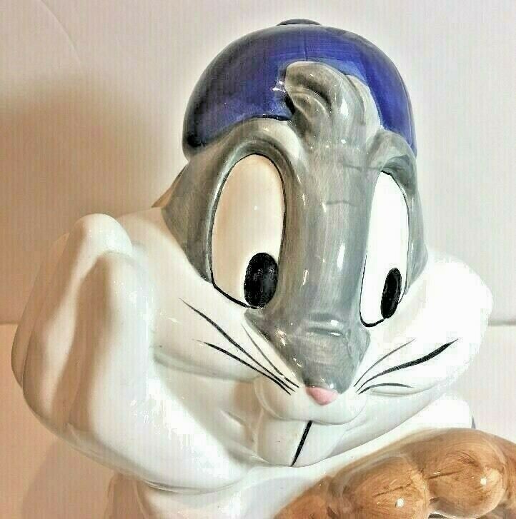 Vintage 1993 Bugs Bunny Cookie Jar Looney Tunes Ceramic Warner Bros. Baseball