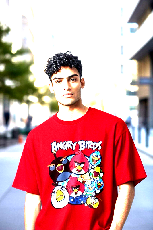 Angry Birds Boys Youth Red Graphic T-Shirt Size 14/16 Short Sleeve Cartoon Tee
