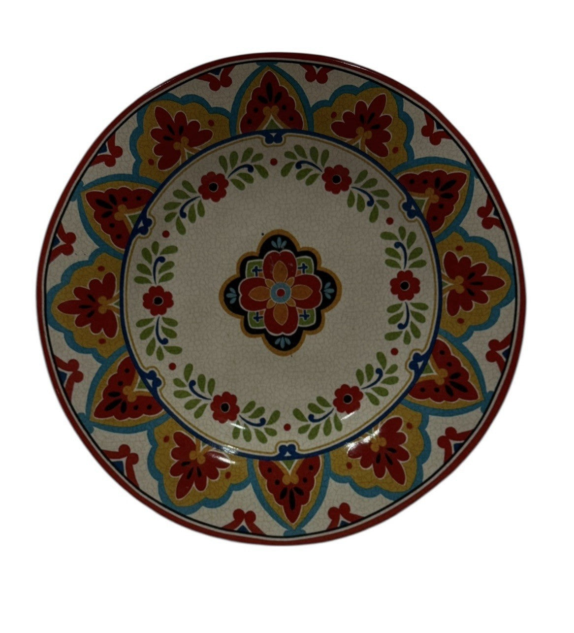 222 Fifth El Centro 12.5” D Serving Platter Mexican Style Ceramic