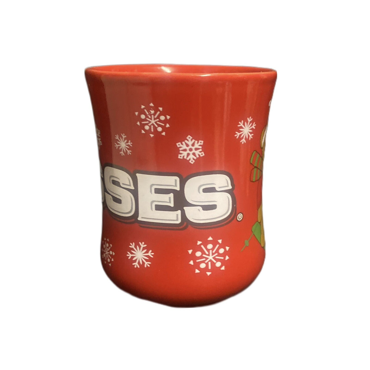GALERIE Hershey KISSES Red Mug Christmas Skiing Bear Winter Snowflakes Tea Cup