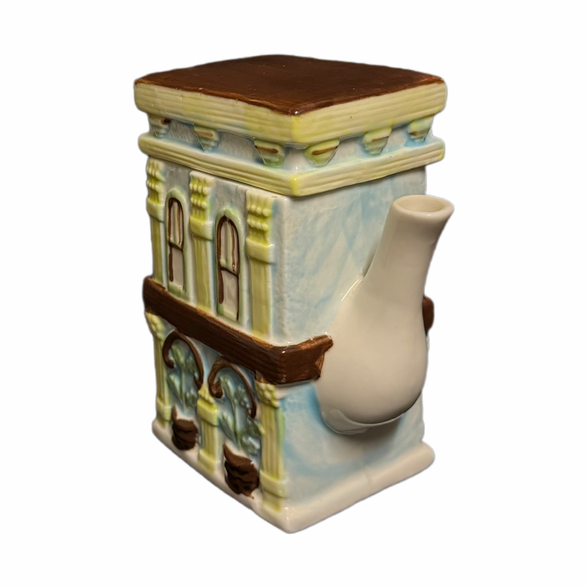 Twinning Ceylon Grand Hotel Teapot 6.5” Ceramic Coffee Tea Pot Multicolor Decor